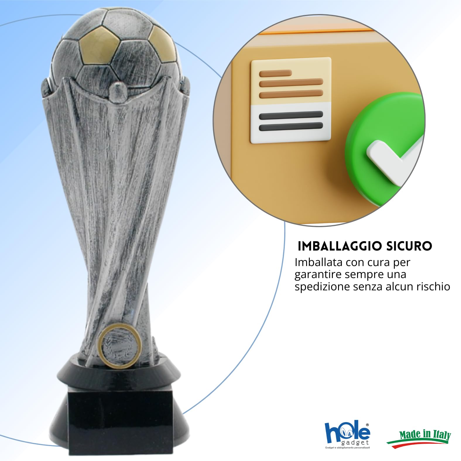 Premiazioni Calcio, Calcetto Fantacalcio Sportive Trofeo Personalizzabile Statuette con Targhetta Personalizzata Capocannoniere, Fair Play, Portiere o Squadra