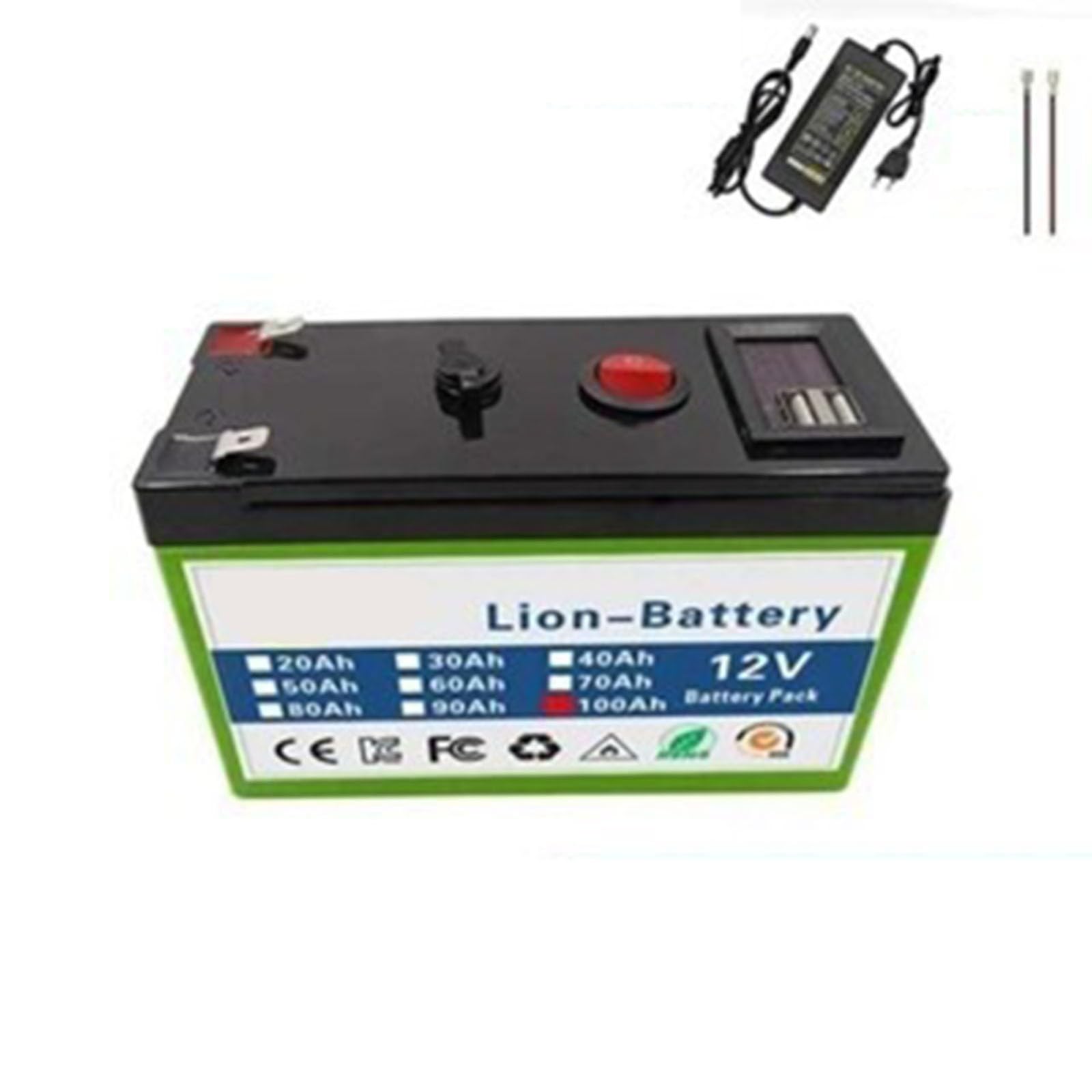 Batteria Agli Ioni di Litio per Veicoli Elettrici da 12V E 100Ah Batterie Agli Ioni di Litio 3S6P per Irroratrici da 200W Veicoli Elettrici per Bambini Motore con BMS + Caricabatterie 12V 100Ah