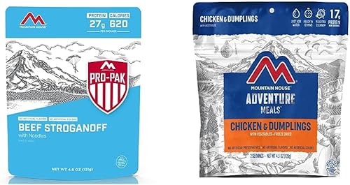Miniatura 1 de Mountain House Stroganoff de ternera con fideos Pro-Pak + Mountain House Chicken & Dumplings  Alimentos liofilizados para mochileros y campamentos
