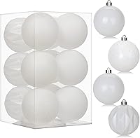 Vista 43 de 30 piezas de adornos de bola de árbol de Navidad irrompibles negros para decoración navideña