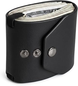 JusBumio 100+ Bills Capacity Leather Cash Roll Wallet for Men