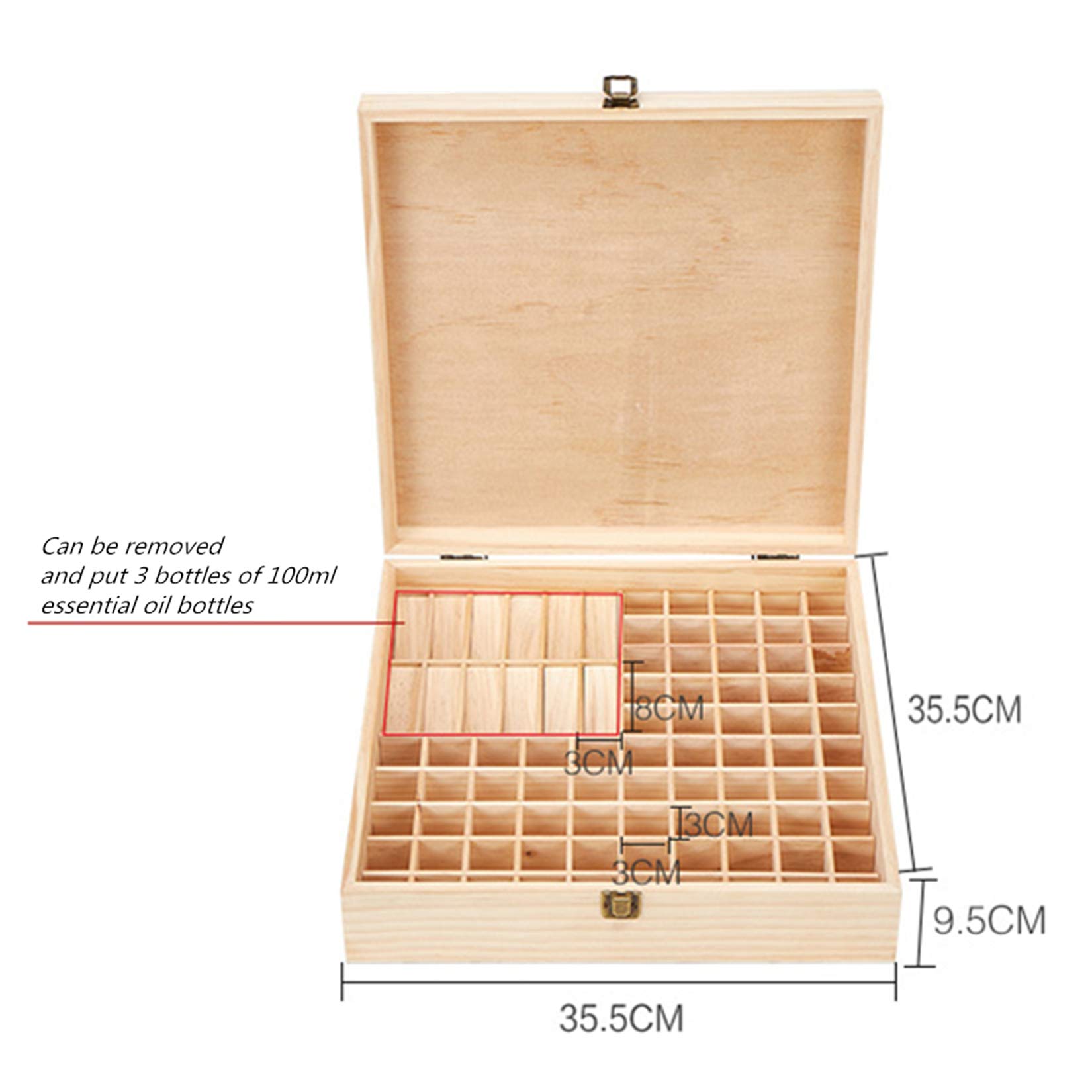 RoseFlower Drie lagen houten etherische olie opbergdoos reizen vitrine, houdt 59 flessen voor 5-15 ml - aromatherapie organisator nagellak geur container - houd uw oliën veilig en ruimtebesparend