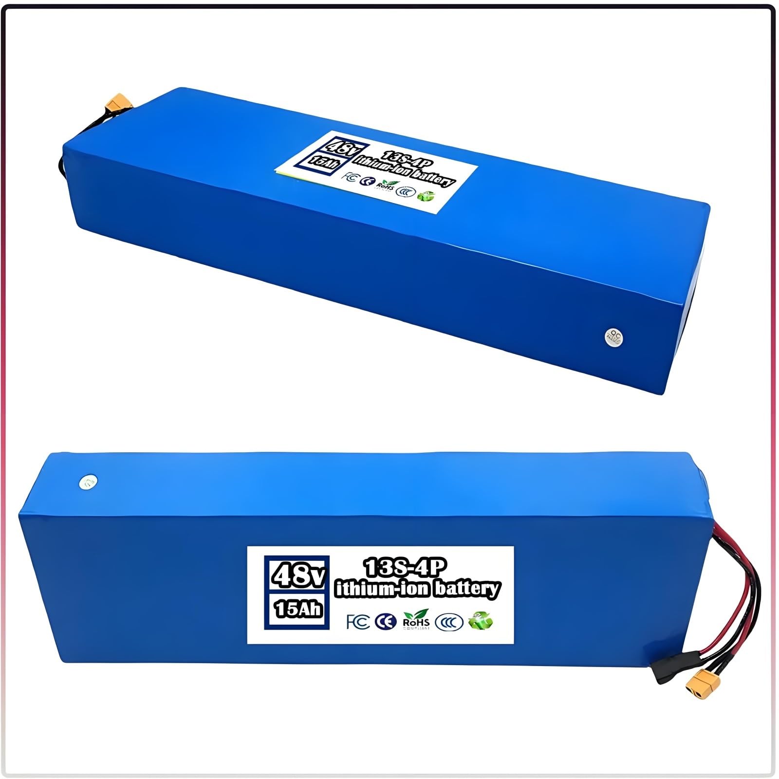 Batteria Litio Ionico 48V 15Ah 13S4P 18650 per Kugoo M4 M4 Pro Max Speed T XT60 Spina 400x110x50mm