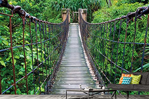 ARTASTIC Fototapete Dschungel Hängebrücke – 336 x 238 cm – Wandbild...