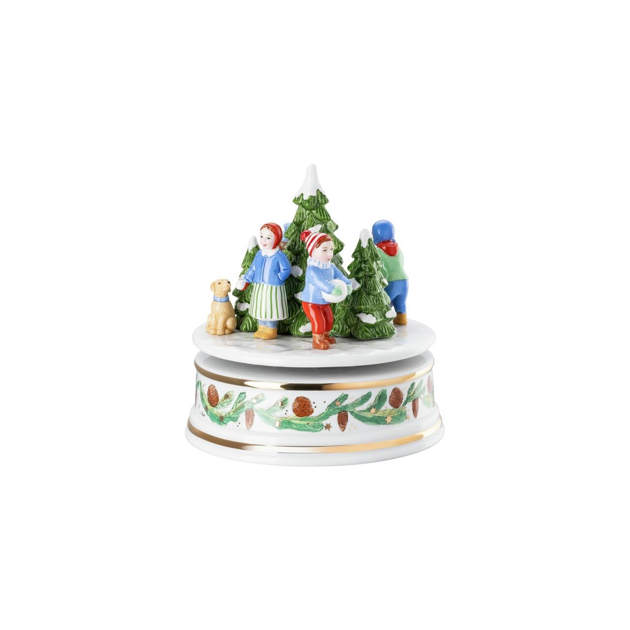 Hutschenreuther Weihnachten Sammelkollektion 2025 "Weihnachtsspiele Spieluhr groß XXL; Höhe 16 cm/Ø 15 cm; Melodie: Ihr Kinderlein kommet; limitiert auf 499 Exemplare