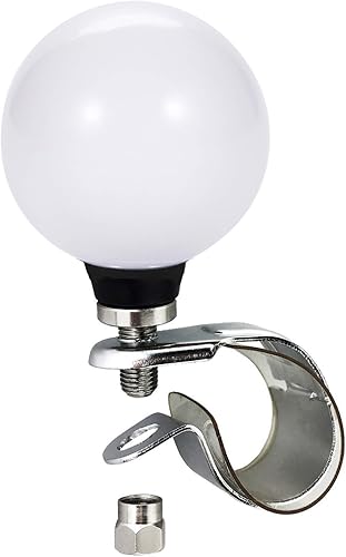 Miniatura 1 de Arenbel Pomo giratorio de bola blanca para volante, mango de asistencia para coche, control de torneado, se adapta a la mayoría de vehículos,