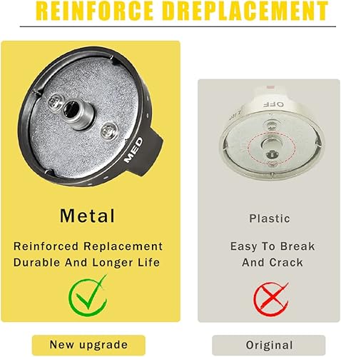 Miniatura 5 de GTPARTS DG64-00473B Perillas de estufa compatibles con estufa de gas Samsung, reemplazos de horno, quemador de gas, pomos negros con anillo en D de