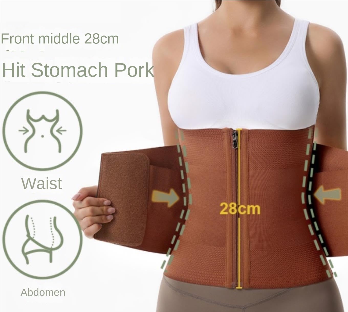 Faja Lumbar Faja Reductora De Cintura Con Forma De Reloj De Arena, Corsé Reductor De Cintura, Soporte Lumbar, Faja Para La Espalda Baja, Adelgazante Y Pérdida De Peso Cinturón Apoyo Lumbar(Bruin,Large