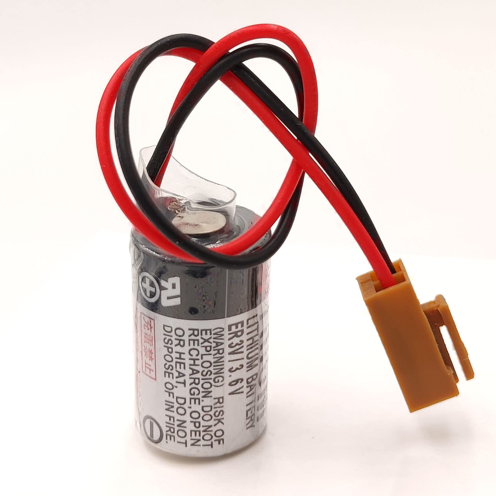 1Pcs ER3V Battery Non-Rechargeable PLC Lithium Battery with Brown Plug for ER3V/3.6V PLC Battery