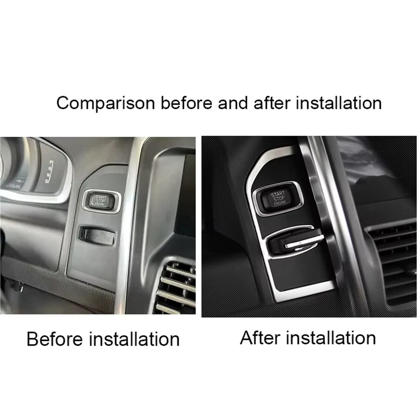bouton voiture réparation sticker Compatible Avec Volvo XC60 2014 2015 2016 2017 Garniture De Cadre De Panneau De Serrure De Console Centrale Pour Véhicule À Conduite À Gauche