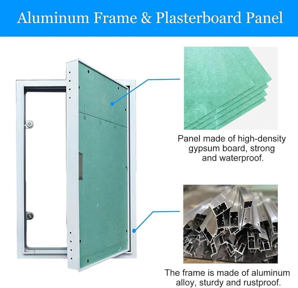 Plumbing Access Panel, Heavy Duty Metal Access Panel for Drywall, Thickened Aluminum Alloy Wall Hole Cover Plate, for Plumbing & Electrical Cables,90 * 200cm