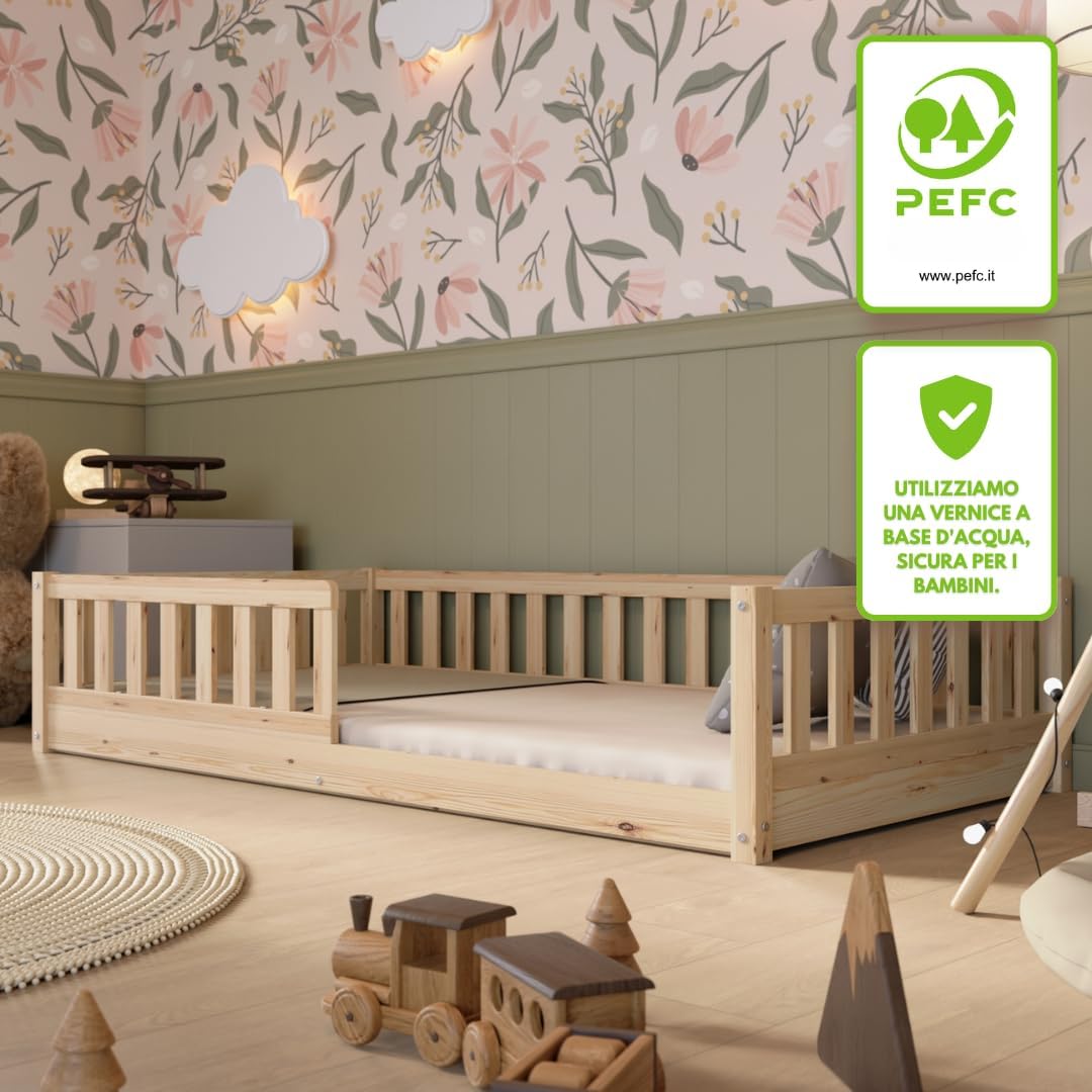 Image showing PEFC certification and water-based paint for child safety.