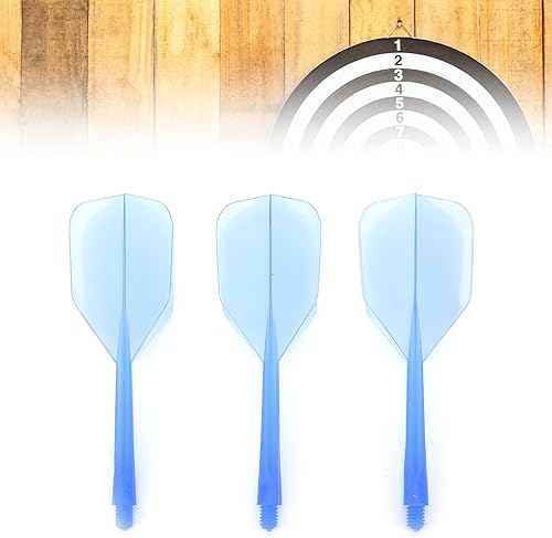 Miniatura 4 de Qiilu Cuesoul Dardos Vuelos integrados Eje de dardos y vuelos Abs 3 piezas 2Ba integrado Eje de dardo transparente y vuelos Forma estándar Anti Break