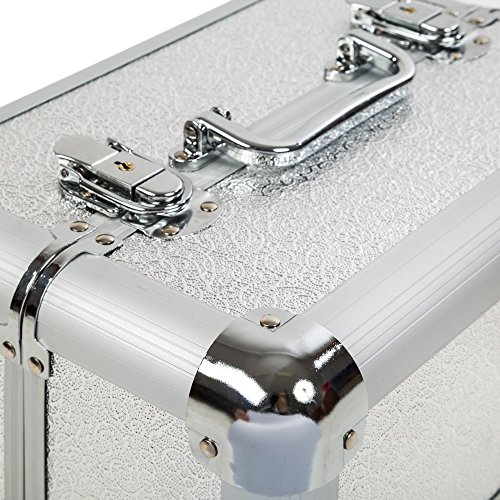 TecTake Kosmetikkoffer Schminkkoffer Beauty Case Hartschale Schmuckkoffer Friseurkoffer -Diverse Farben- (Silber) – Bild 6