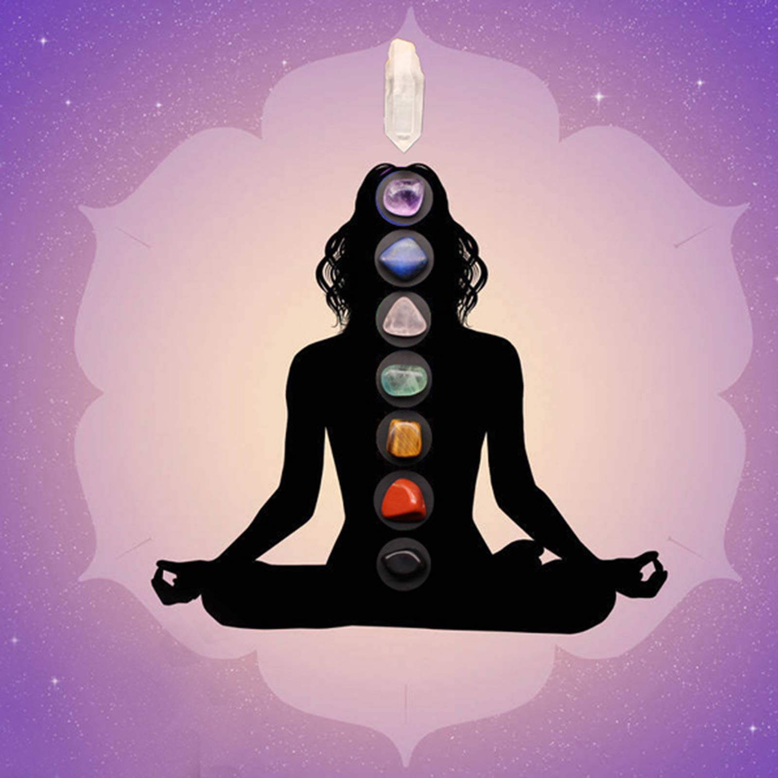 LYGBAOFUL 2er-Pack verstellbare 7-Chakra-Armbänder mit Kristallsteinen, übernatürliche Reiki-Armbänder für Damen und Herren