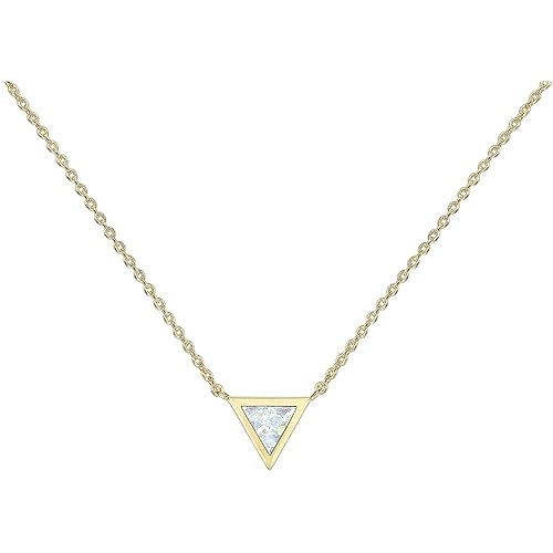 PAVOI 14K Gold Plated Created White Opal Necklace | Opal Necklaces for Women