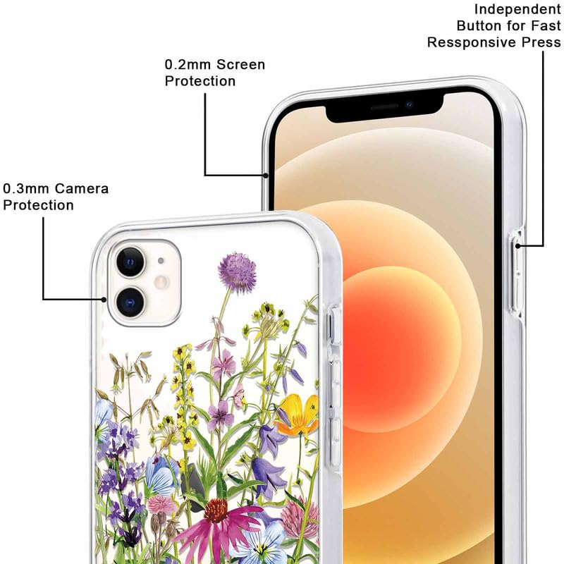 Yoedge 2 Cover Per IPhone 14 Pro Max – Silicone Morbido Con Farfalle E Fiori, Viola Chiaro, Antiurto - 6