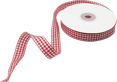Miniatura 7 de Red and White Gingham Ribbon, 5/8" x 25Yd Roll Picnic Craft Red Buffalo Ribbon for Crafts Hair Accessories and Christmas Gift Wrapping,5/8 Inch