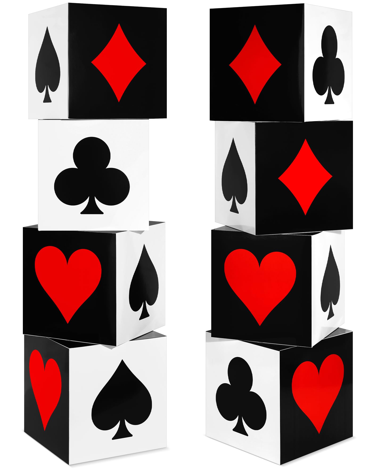 Zhanmai 12 Pcs Casino Party Decorations Las Vegas Game Night Party Supplies Large Poker Favor Goodie Boxes Bulk for Birthday Centerpieces 12 Inch