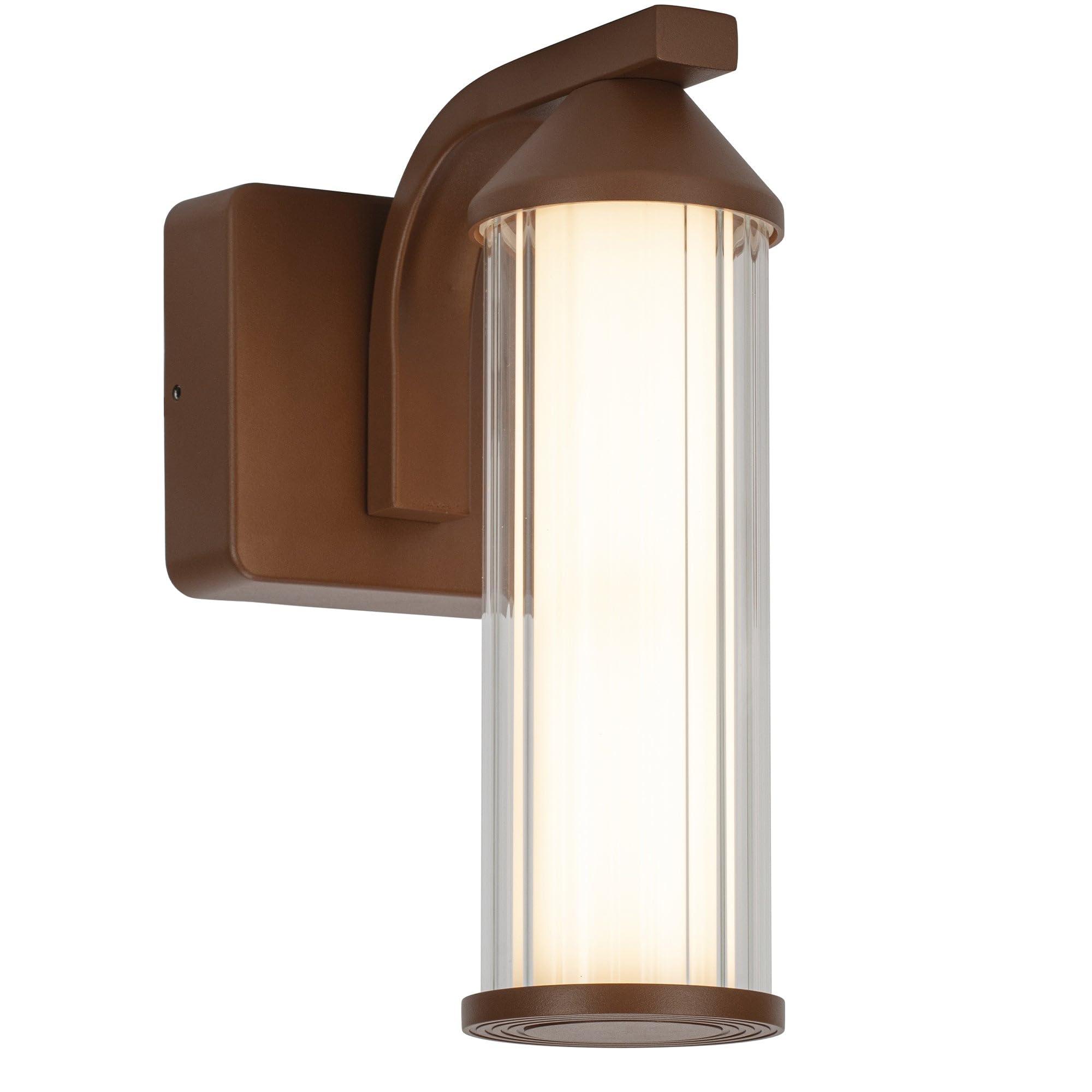 Applique murale d'extérieur sur secteur corten BRISA LED blanc chaud H26cm