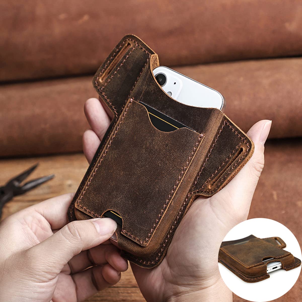 LANCEL: Marsupio Origami In Pelle Di Montone E Camoscio - Nocciola Marsupio Lanc