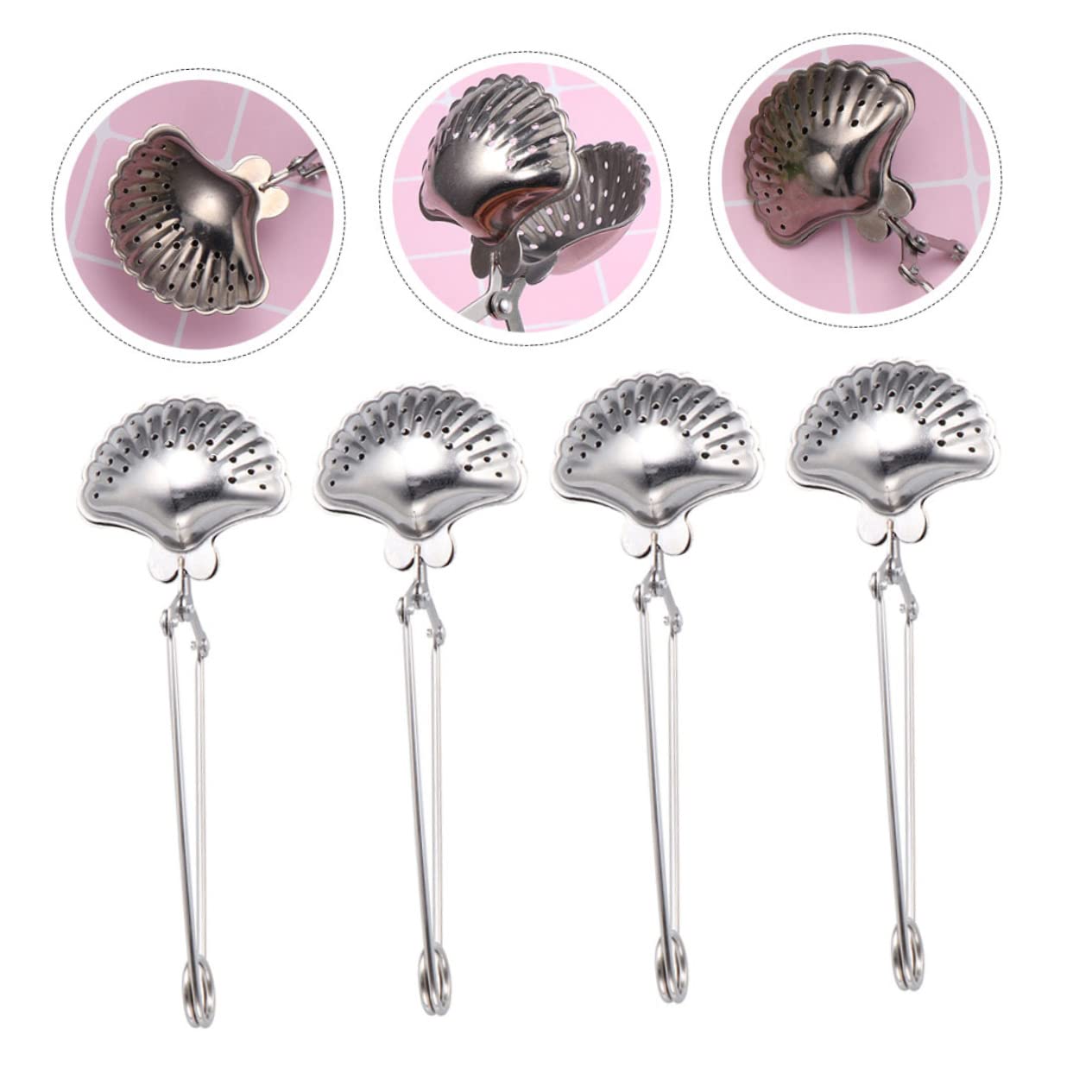 Colador De Té Profesional Inoxidable Filtro Infusor Práctico Para Colador De Infusiones Conveniente Para Hogar Y Salas De Té 4 Piezas X 5