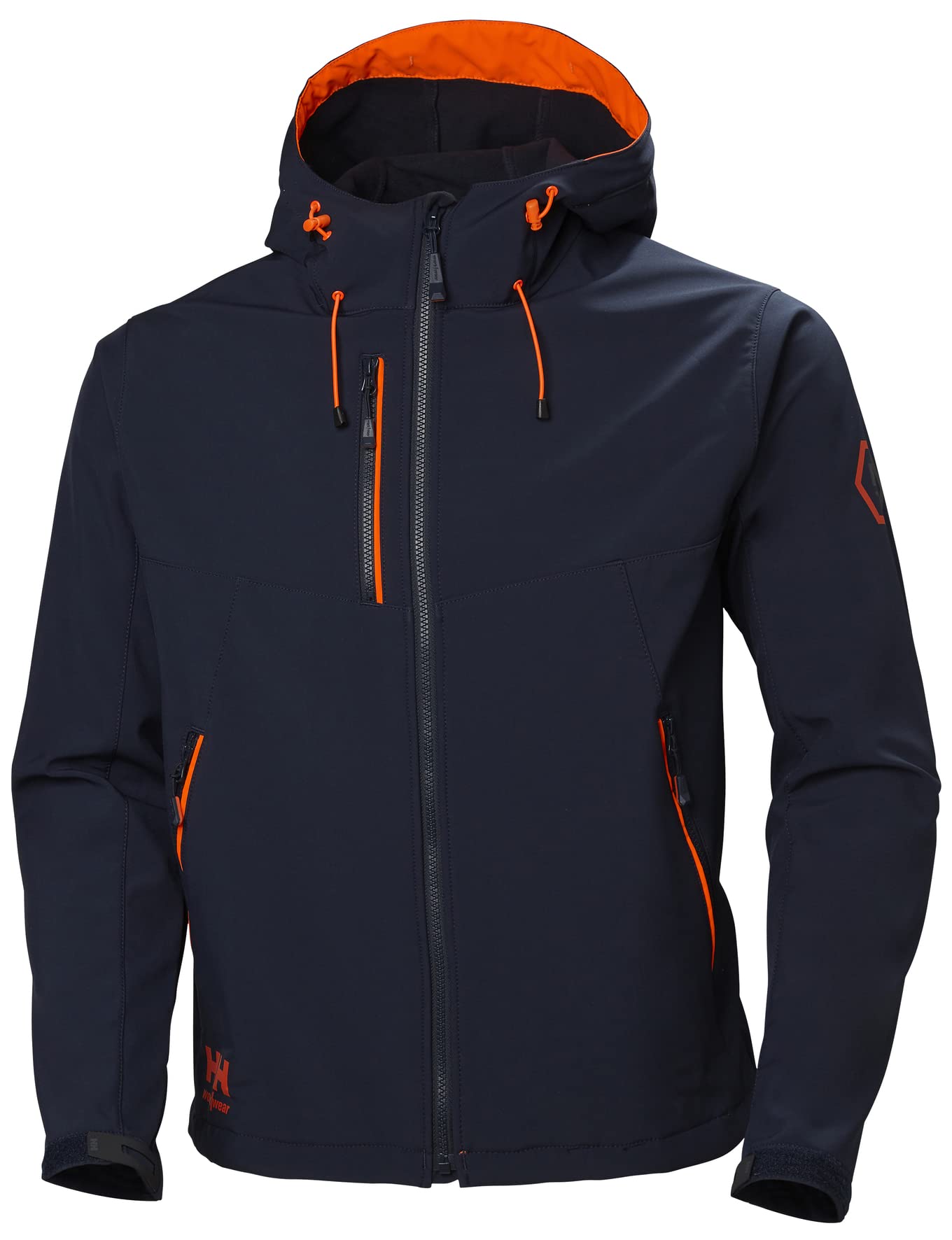 Helly Hansen Workwear Mens Chelsea Evolution Hooded Softshell Jacket, 590 Navy, 4XL