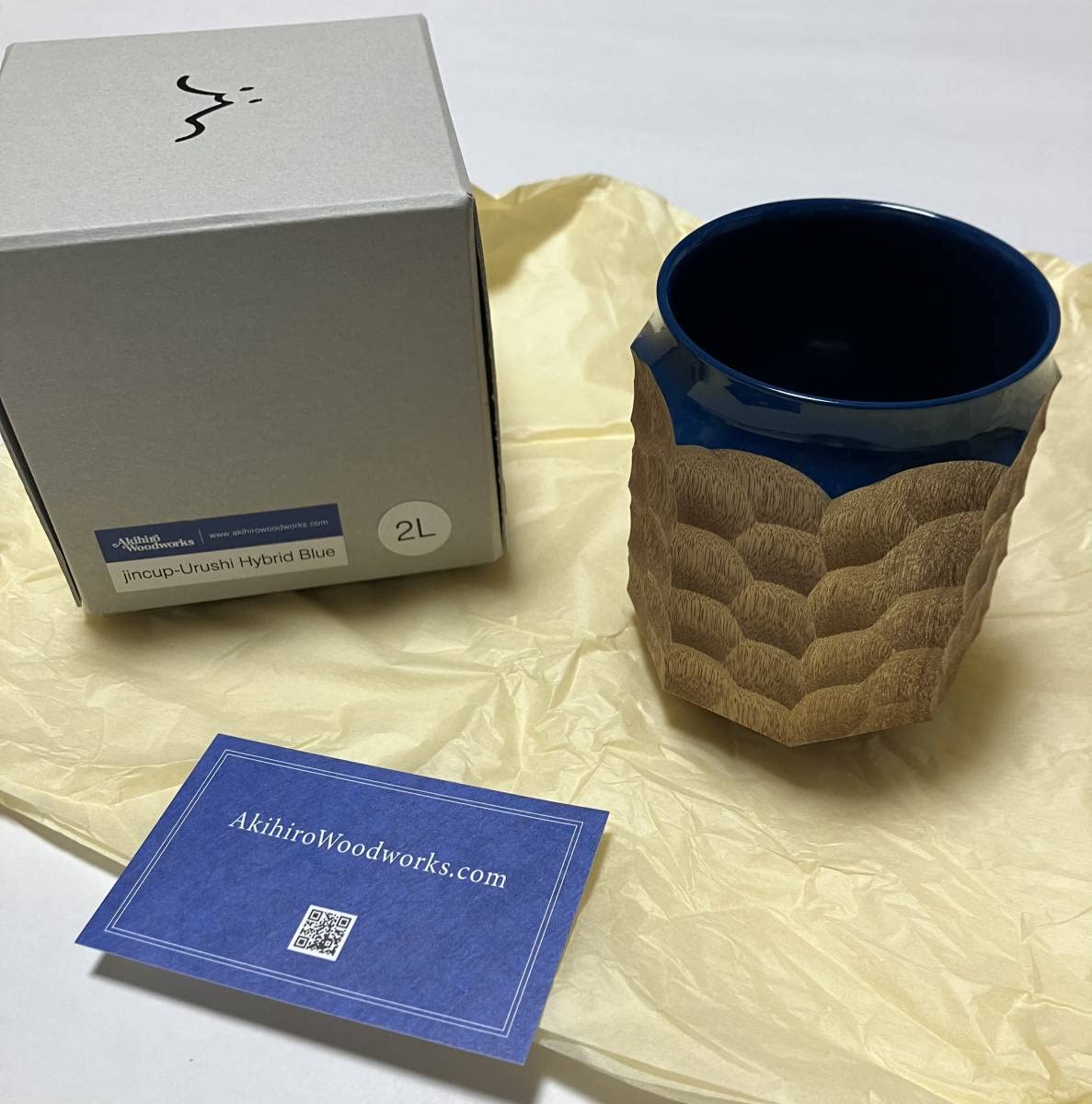 Amazon.com: Akihiro Woodworks Jincup Urushi Hybrid Blue 2L Akihiro 