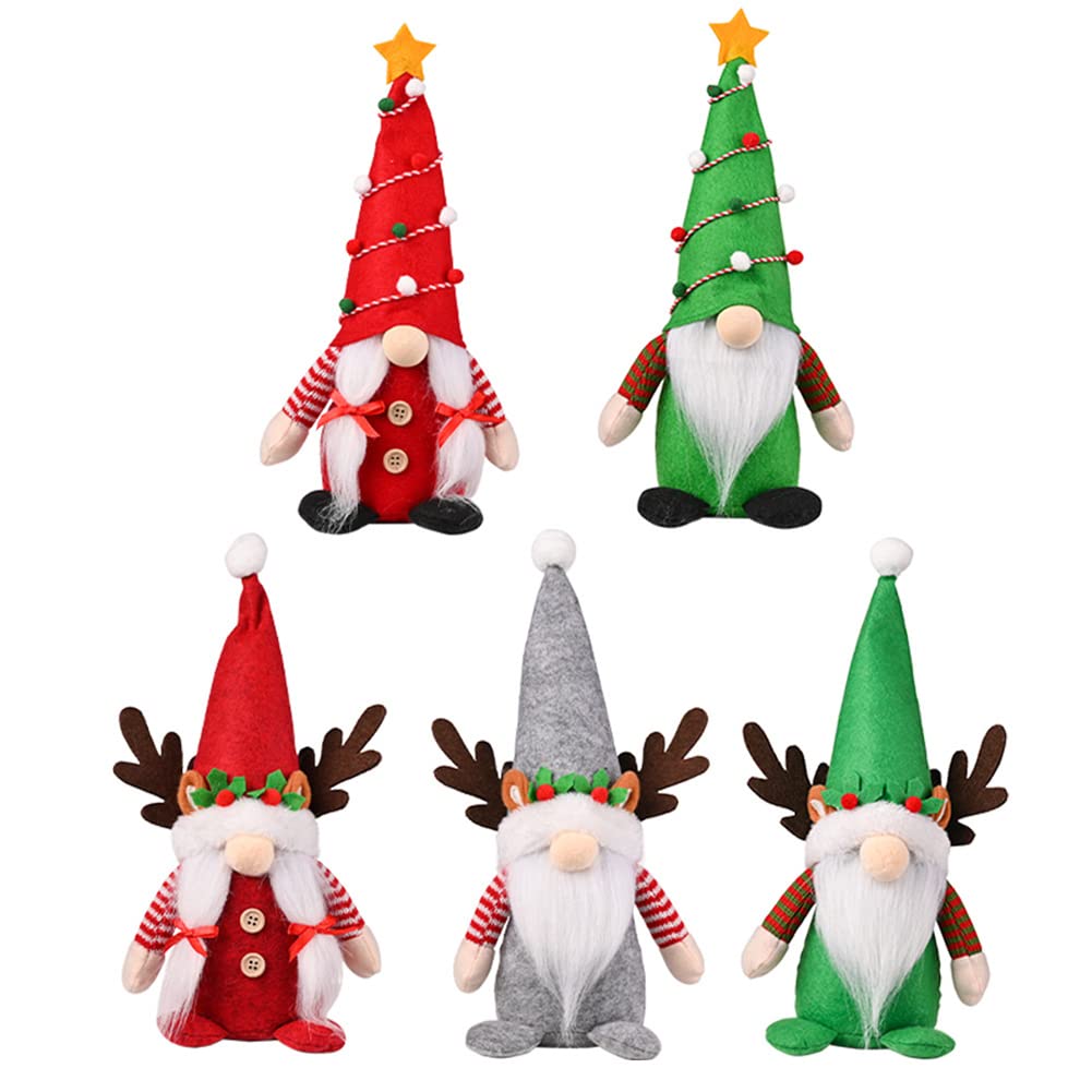 Ozdoby świąteczne gnomy do domu, 5 paczek ręcznie robionych szwedzkich ozdób Tomte Gnome skandynawski święty elf, dekoracje świąteczne Home Decor #12/780