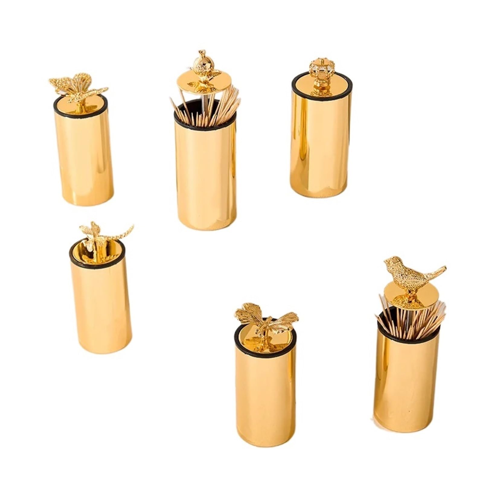 NFEKLFI toothpick holder 1pc Light Luxury Gold Toothpick Holder Press Dispenser, Animal Design Box For Hotel Home for home(Gold Leaf)