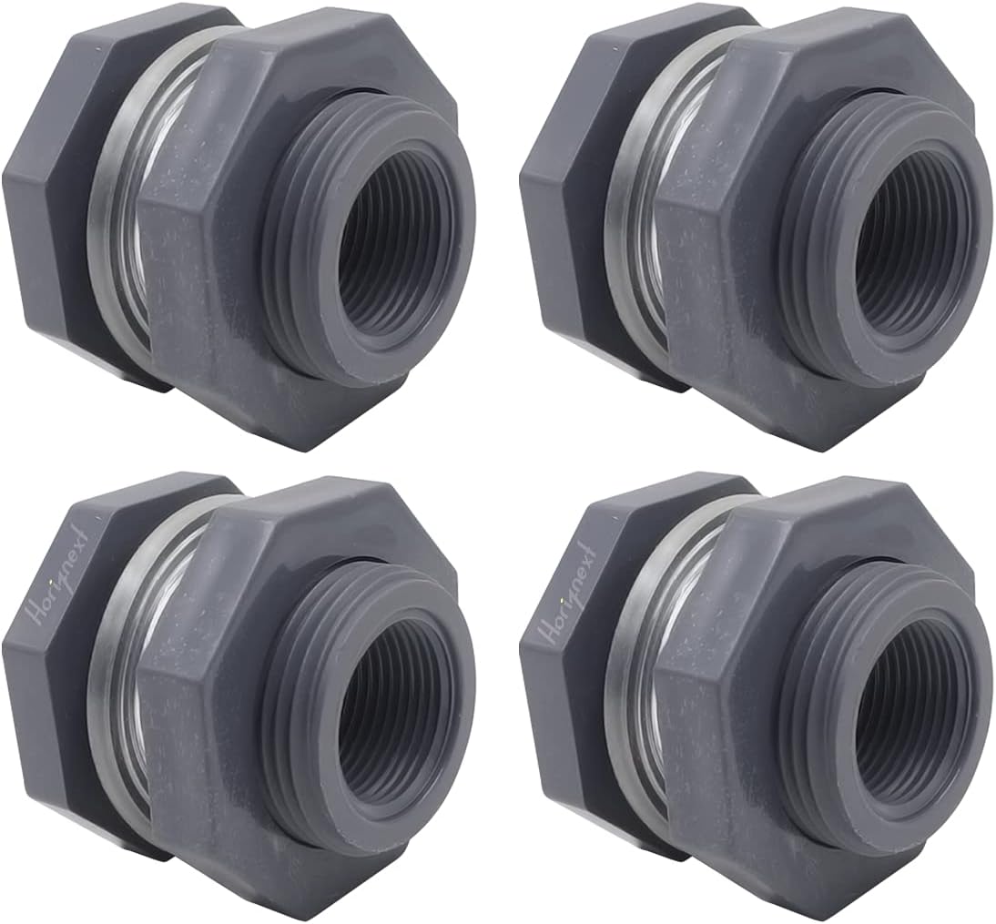 Amazon.com: AIRLUNCH PVC Bulkhead Fitting 3/4 Inch with Plugs,Garden ...