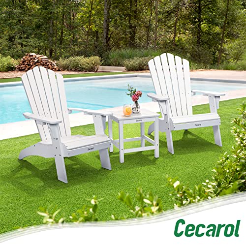 Cecarol Oversized Adirondack Chair, Poly Lumber Patio Fire Pit Chair With 2 Cup Holders, 385Lb Weight Capacity, All Weather Resistant And Durable Outdoor Chairs For Poolside, Lawn, Garden, White-Ac01 #TOP2