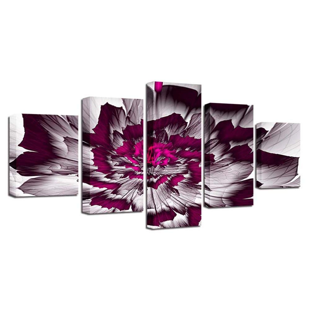 Tableau mural 5 pièces fleur pour salon élégant - 8
