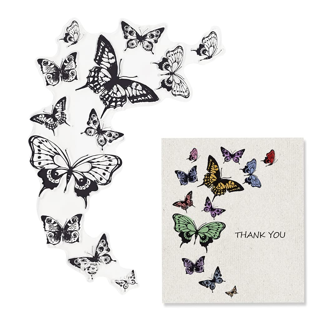 Sellos transparentes de mariposa para manualidades, fondo de mariposas para hacer tarjetas, álbumes de recortes, álbumes de fotos, decoración de tarjetas de papel, regalo