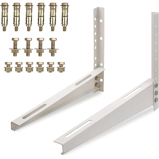 Robustt Heavy Duty AC stand | Rust Proof Iron Air Conditioner Outdoor Unit Mounting Bracket, Supports upto 150kg weight | Air Conditioner Stand Comes with Necessary Wall Fittings - Pack of 1
