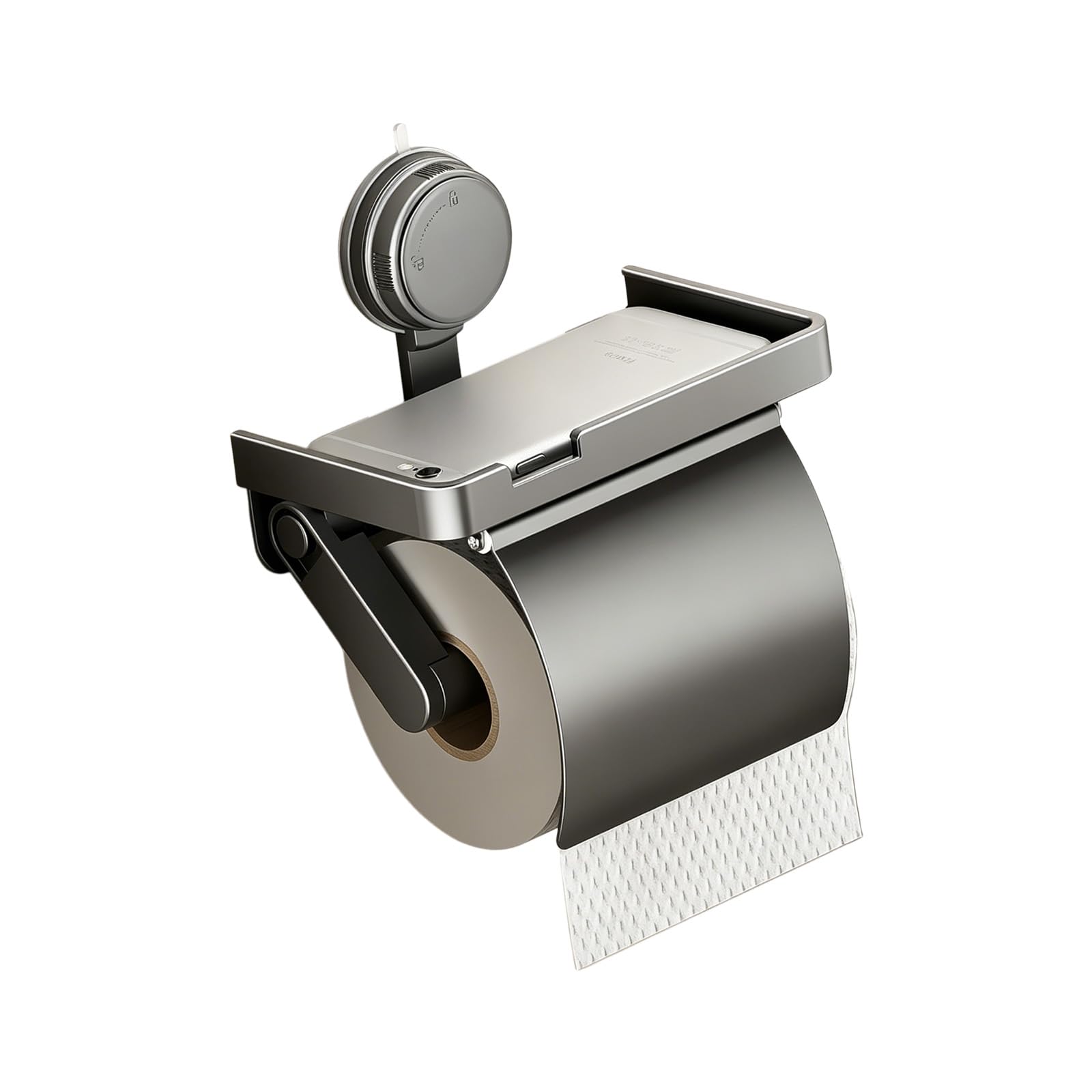 Tissue Holder for Small Bathroom Accessory Space Saving Stand Wall Mounted Suction Cup Roll Paper Towel Rack