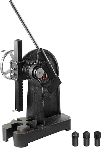 VEVOR Prensa de árbol, prensa de eje tipo trinquete de 3 toneladas, prensa de eje de palanca de trinquete con volante, altura máxima de 12.2