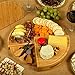 Picnic at Ascot Bamboo Board for Appetizers with Cheese Tools - Stores as a Space Saving Wedge - Opens to 13