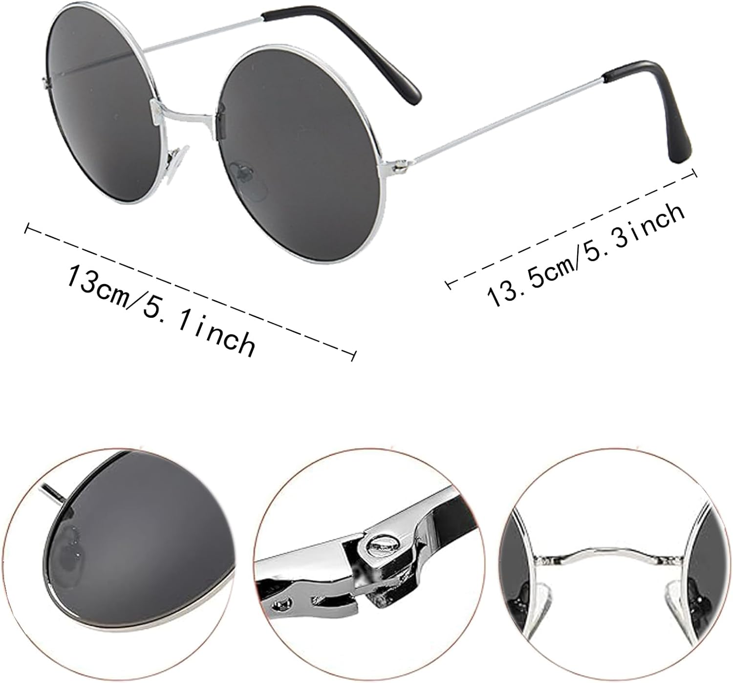 Hippie Costume for Men 60s 70s Colorful T-Shirt Outfits 4 PCS Accessories Set for Theme Party - Image 5