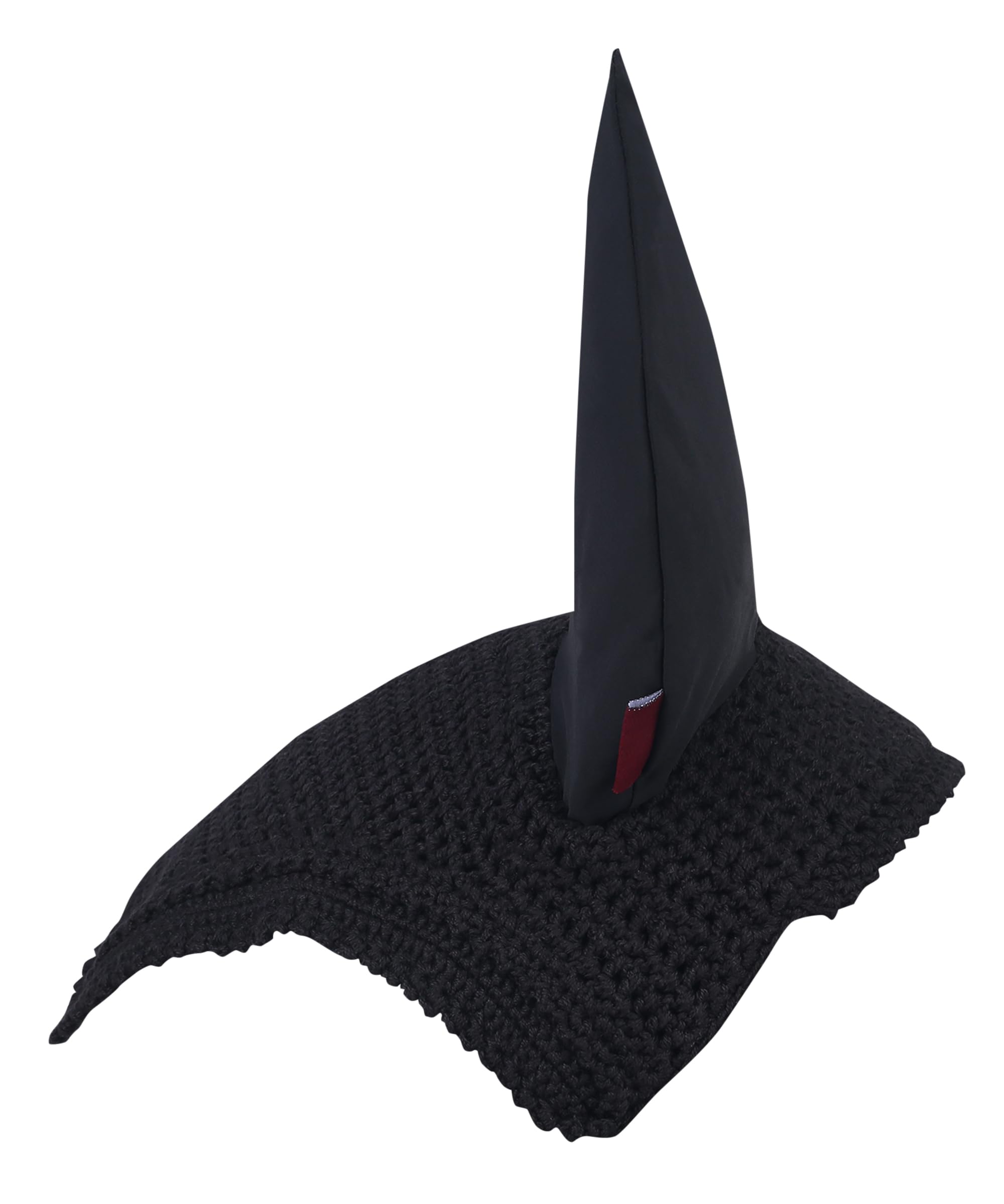 Void Crochet - Gorro para orejas de caballo, protección contra moscas de resistencia prominente, paquete de 1 unidad (grande: (horizontal) A: 34 cm, (vertical) B: 42 cm, negro)