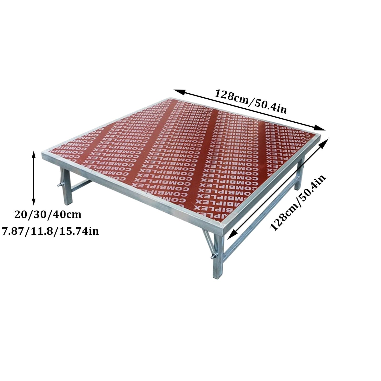 Piattaforma portatile per palcoscenico, 22 x 22,6 cm, resistente piattaforma modulare, superficie antiscivolo, capacità 599,6 kg, pieghevole per DJ, matrimoni, eventi scolastici, spettacoli dal vivo
