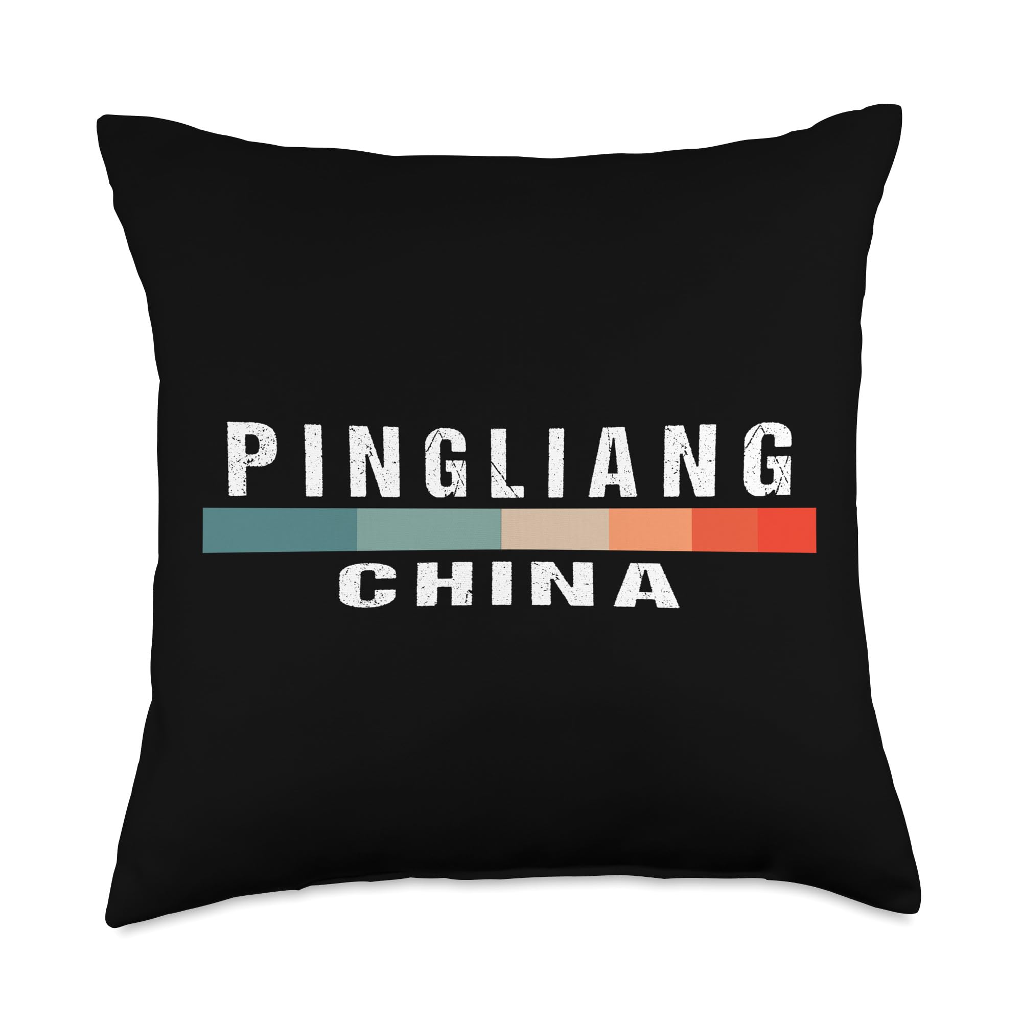 Pingliang China City Trip Throw Pillow, 18x18, Multicolor