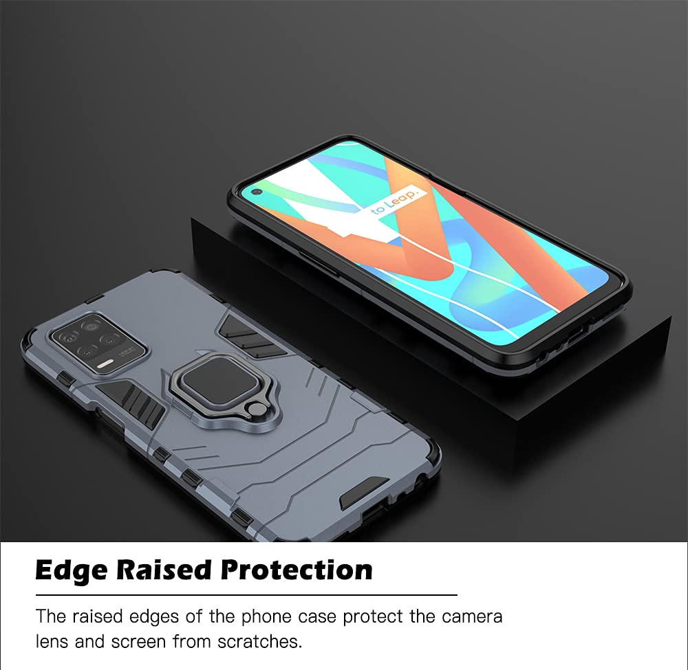 DOINK Cover Per Realme 8 E 8 Pro: Custodia Rigida Antiurto Con Cavalletto, Nera