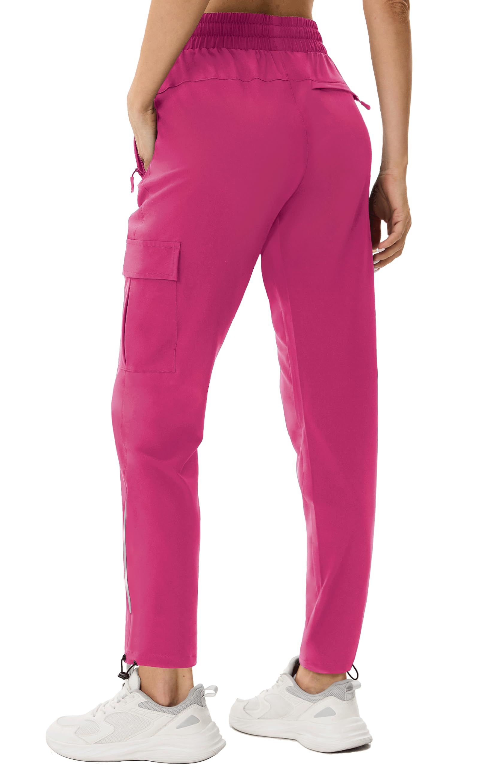 ANGEL CITIZ Pantalon de Randonnée Femme Cargo Léger, Séchage Rapide & Respirant, Multi-Poches, Idéal pour Été, Trekking, Montagne, Extérieur et Travail