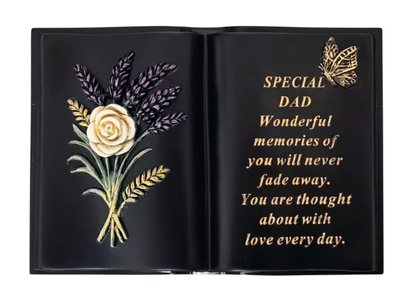 David Fischhoff Dad Memorial Graveside Black Book Lavender Rose Butterfly Grave Tribute Ornament