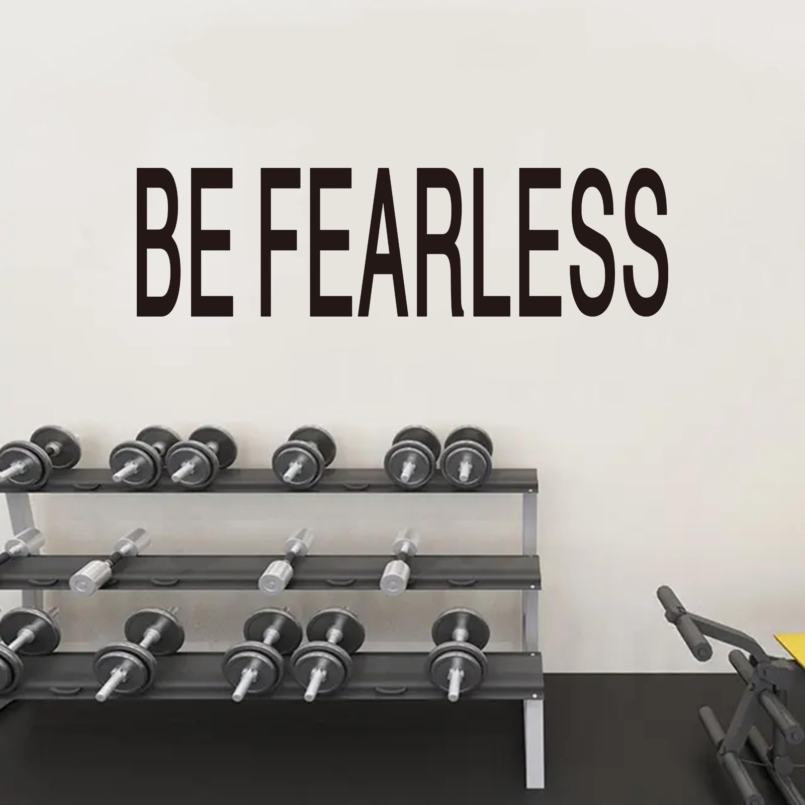 VODOE BE Fearless Wall Decals Motivational Gym Office Wall Stickers Inspirational Quotes School Classroom Bedroom Wall Art Decals Vinyl Sports Positive Exercise Fitness Garage Wall Decor 35"X9.8"