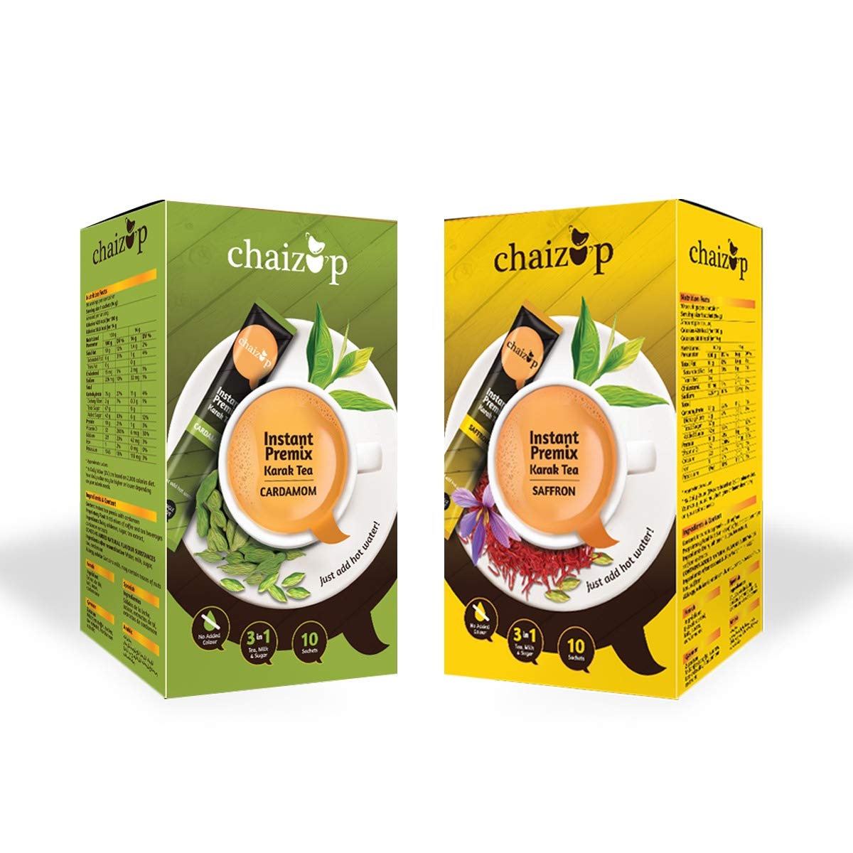Buy Chaizup Instant Cardamom & Saffron Premix Tea Karak Ready to Drink Chai with Cardamom