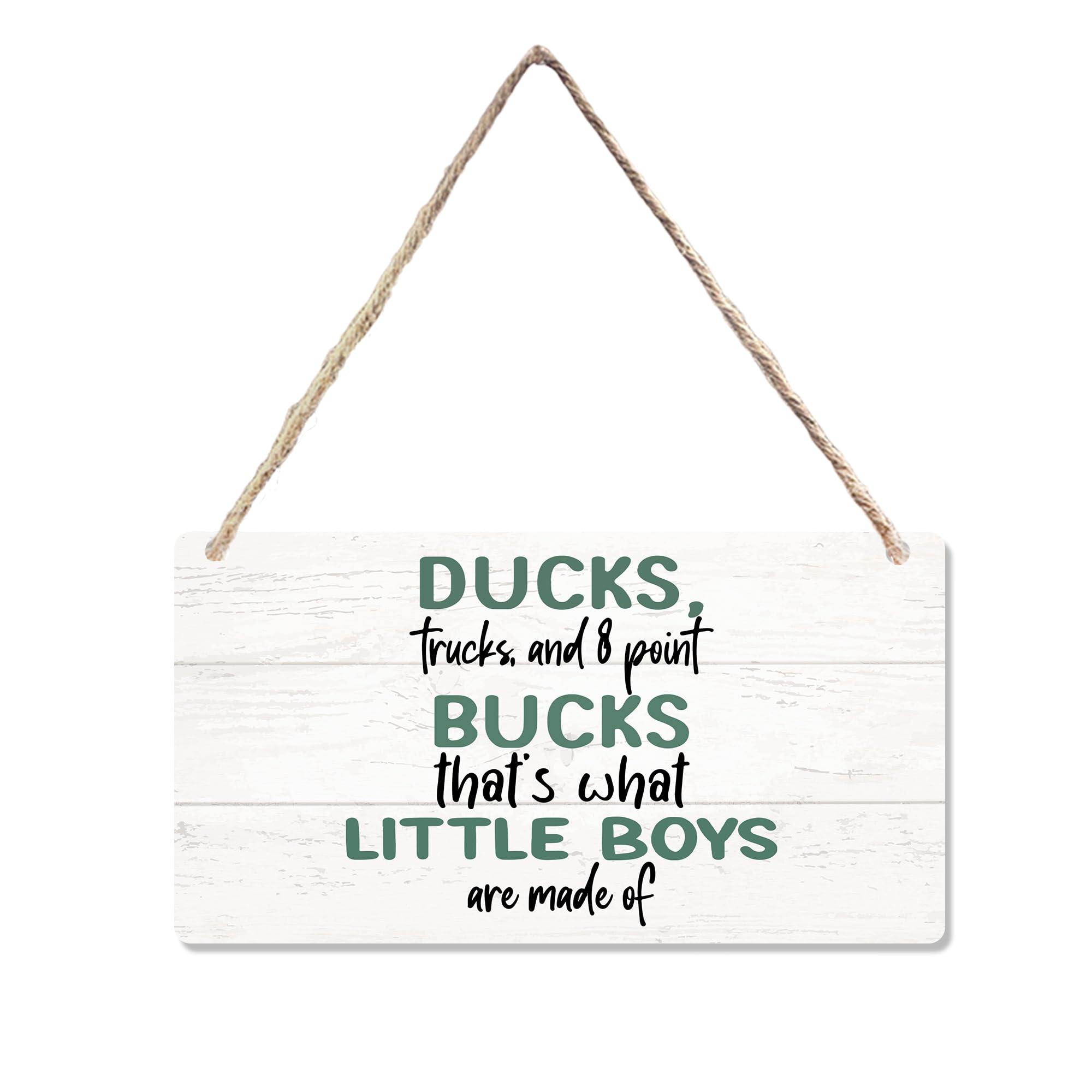 CGBHW Baby Boy Nursery Wooden Sign, Funny Duck Hunting Hanging Sign Wall Decor, Duck Baby Gift for Kids Teens Boys Girls, Home Newborn Nephew Room Bedroom Living Room Door Decor 12 x 6 Inch