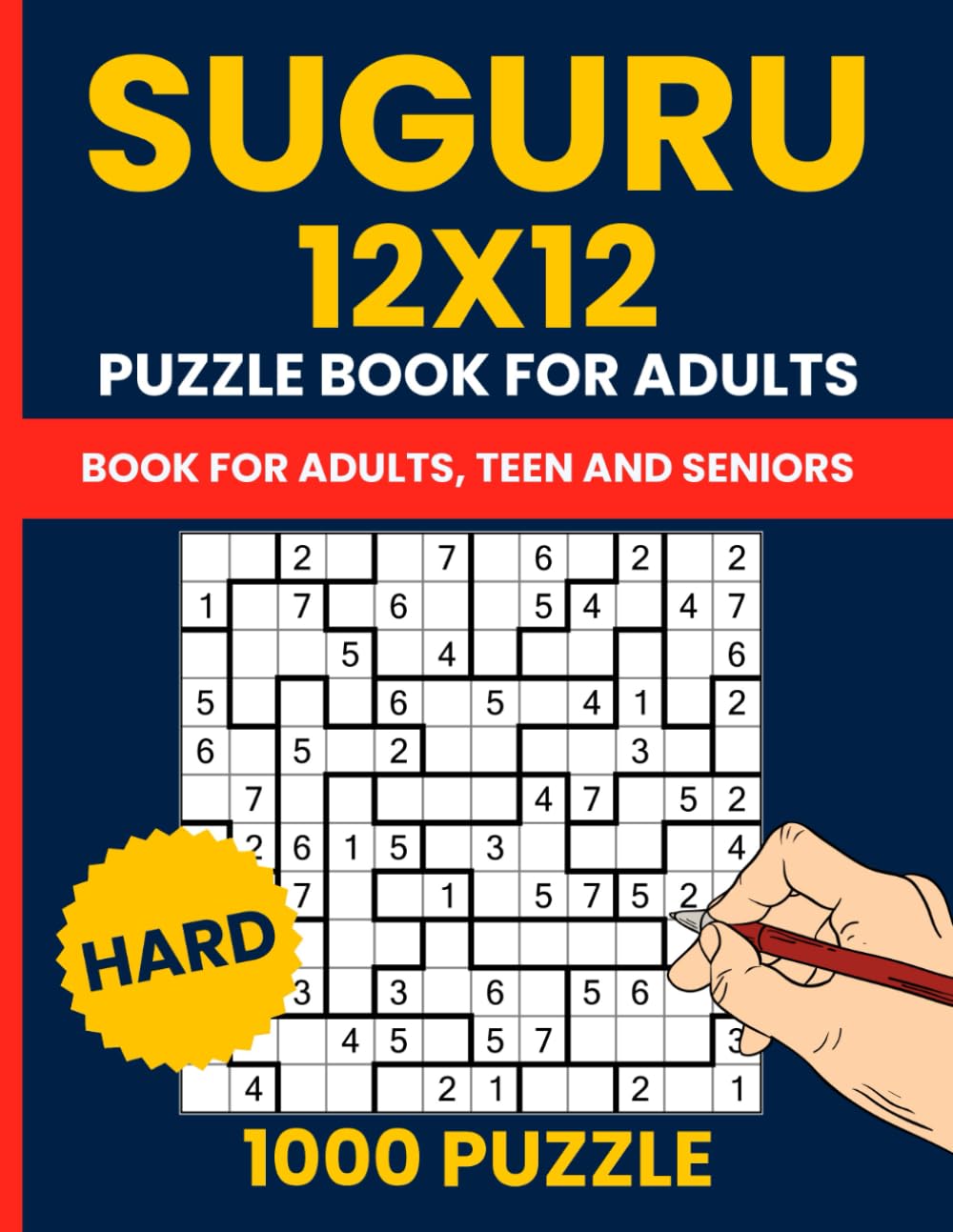 Suguru Puzzle Book for Adults - 1000 Hard 12x12 Tectonic Puzzles (Number Blocks Challenge): Extreme Logic Puzzles for Adults | 12x12 Grid Hard Suguru (Tectonic / Number Blocks)