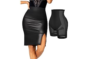 Highlight Your Curves: Shapewear Black Leather Pencil Skirt for Confidence Boost